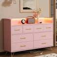 thumbnail image 1 of Accreate 8-Drawer Dresser with LED Light & Charging Station, Pink, 1 of 7