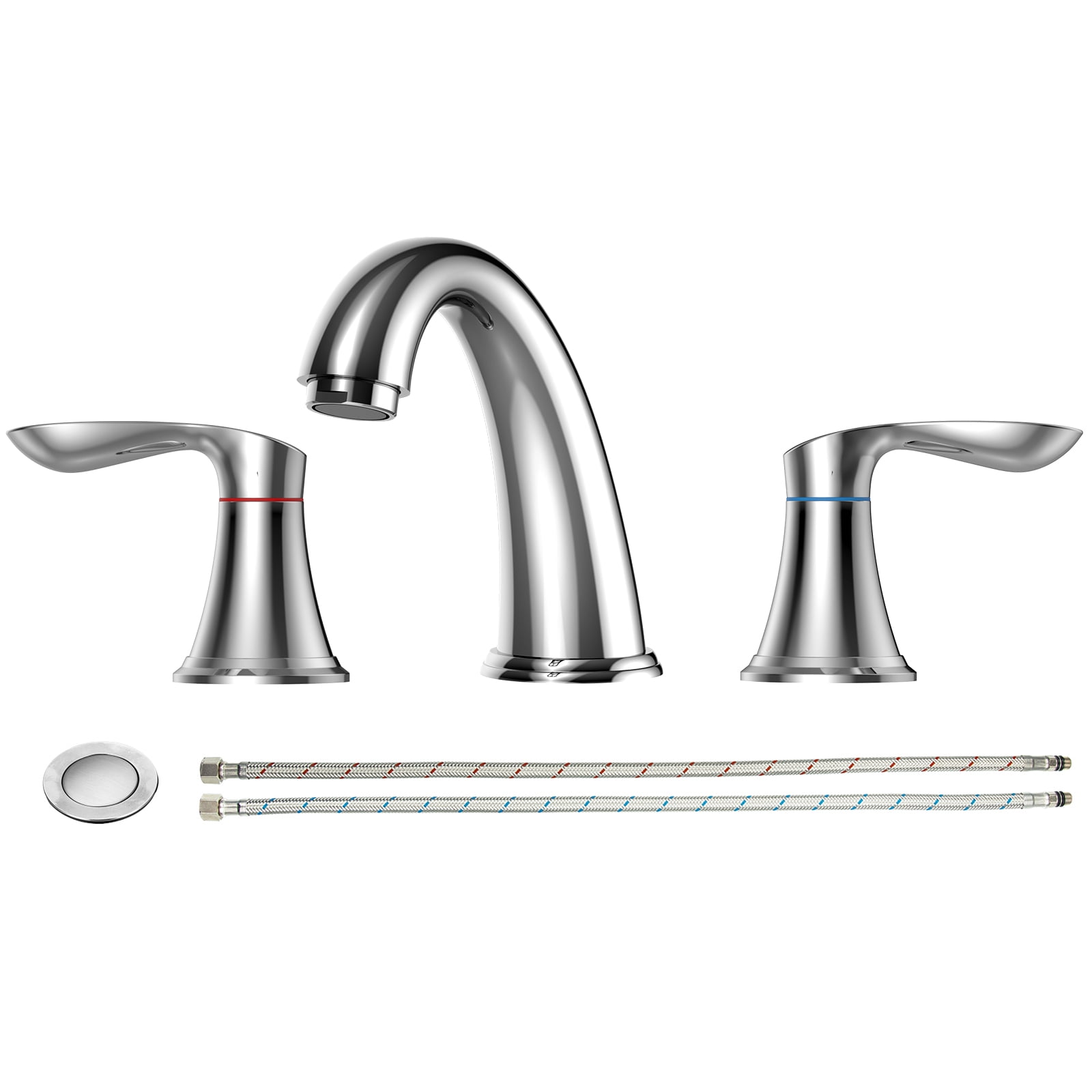 Accreate 8 Inch Bathroom Faucets for Sink 3 Hole with Pop up Drain and cUPC Lead-Free Hose