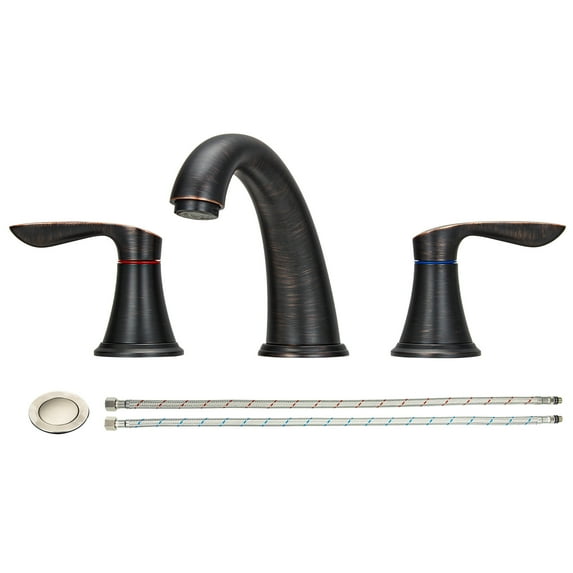 Accreate 8 Inch Bathroom Faucets for Sink 3 Hole with Pop up Drain and cUPC Lead-Free Hose