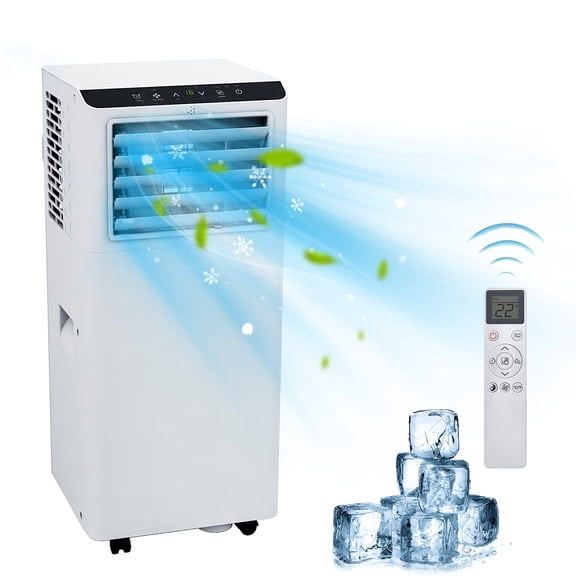 Accreate 8000 BTU Portable Air Conditioner, Smart Control, Cools up to 350 Sq. Ft., Dehumidifier & 2-Speed Fan, LED Display, Remote Control, Window Installation Kit Included