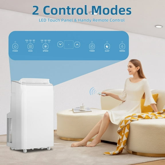 Accreate 8000 BTU Portable Air Conditioners, 3-In-1 AC Unit with Remote Control, LED Panels/24Hrs Timer/Installation Kit for Home/Office/Dorms
