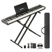 Accreate 88 Key Keyboard Piano, Full-Size Electric Keyboard Piano for Beginners, Portable Electric Piano with Stand, Headphones, Sustain Pedal, Handbag, Bluetooth, USB MIDI