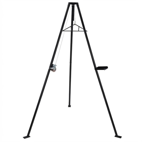Accreate Adjustable Height Tripod Deer Hoist 500lbs Capacity Game Hanging System with Stable Triangular Hook, Gambrel, Winch, Tool Tray Portable Rack for Tracking, Skinning, Field Dressing