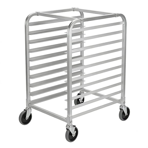 Accreate Aluminum Bakery Rack, Commercial Kitchen Bun Pan Sheet Pan Rack, Mobile Bakers Trolley with Storage Cooling Racks and Lockable Casters for Kitchen & Bakery