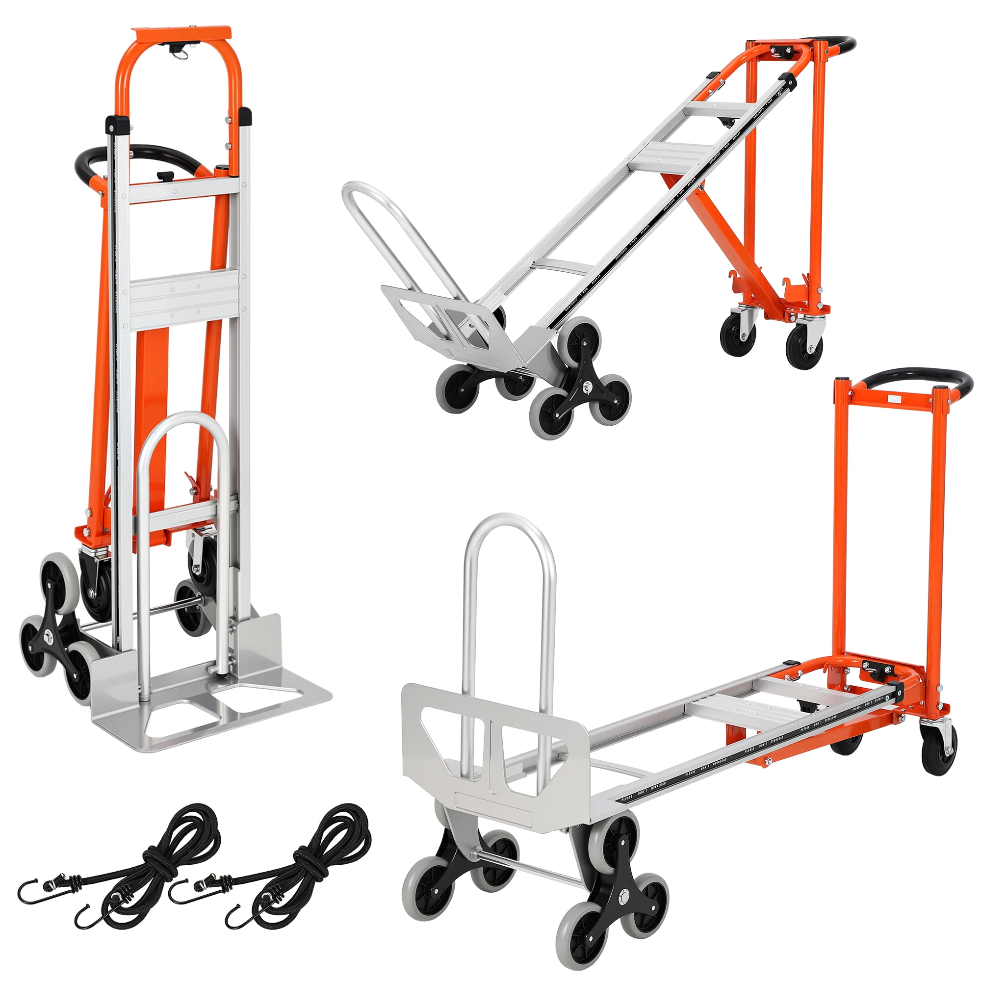 Accreate Aluminum Foldable Hand Truck With Wheels, 3 In 1 Convertible Heavy Duty Dolly Cart, Includes Elastic Straps, 800 Lbs Capacity, Ideal For Moving In Warehouse, Home, Or Supermarket