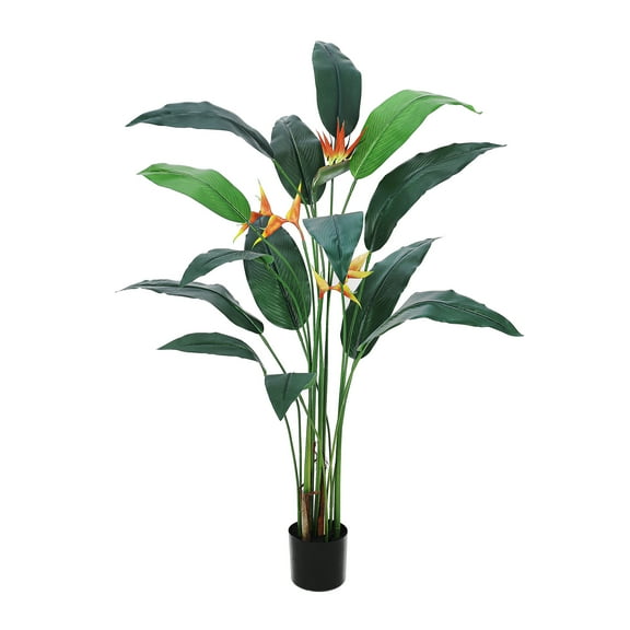 Accreate Artificial Bird of Paradise Plant, Fake Palm Tree for Indoor Outdoor Modern Decor Faux Plants