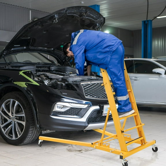 Accreate Automotive Engine Creeper Heavy Duty Foldable Creeper with Adjustable Height 45" to 66",400 LBS Capacity High Top Creeper