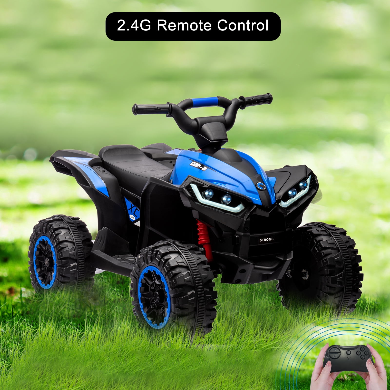 Accreate Battery Powered 12V Kids Electric ATV, Dual Motor 4-Wheeler with Parent Remote, Music Dashboard, 1.9–3.1 MPH, 7AH, Shock Absorber, Front Lights, for Children Ages 3–8, 40–60 Min Run Time