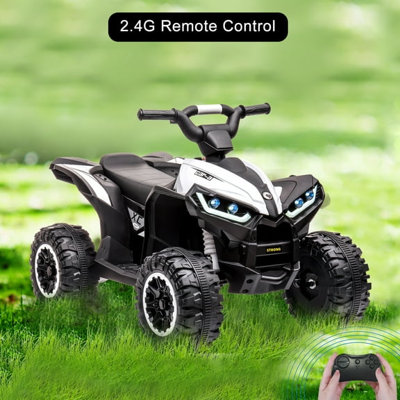 Accreate Battery Powered 12V Kids Electric ATV, Dual Motor 4-Wheeler with Parent Remote, Music Dashboard, 1.9–3.1 MPH, 7AH, Shock Absorber, Front Lights, for Children Ages 3–8, 40–60 Min Run Time