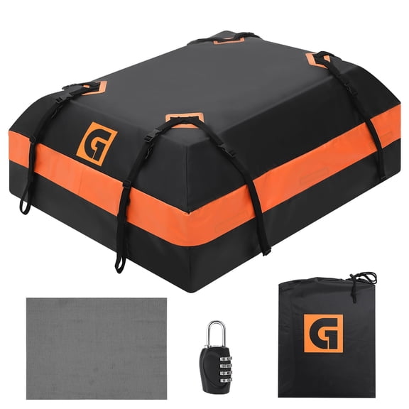 Accreate Car Roof Bag, Rooftop Cargo Carrier Bag with Anti-Slip Mat, Storage Bag, Door Hooks, Combination Lock, Waterproof Top Luggage Bag for All Cars with or Without Racks