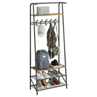 Accreate Coat Rack with Shoe Storage, Hall Tree with Bench and Shoe Rack for Hallway, 4-In-1 Entryway Organizer with Coat Hooks