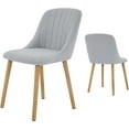 thumbnail image 1 of Accreate Dining Chairs,Modern Fabric Upholstered Kitchen Side Chairs,Curved Backrest Dining Chairs with Oak Legs,Armless Dining Chair Set of 2 for Dining Room, 1 of 9