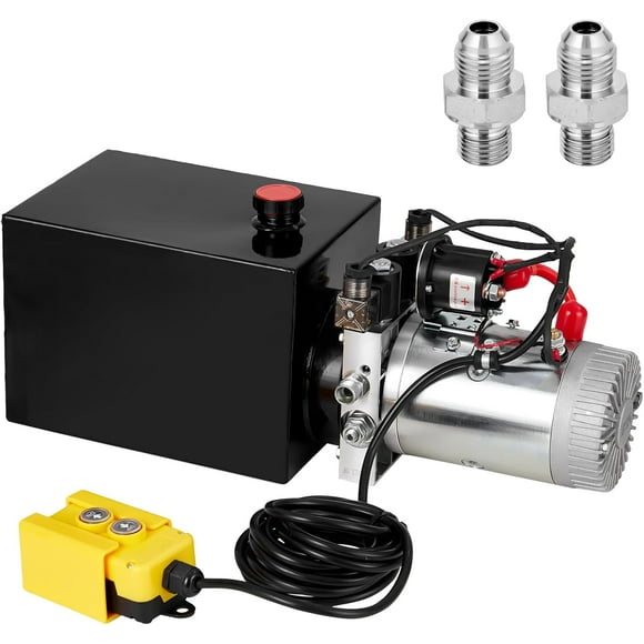 Accreate Double Acting Hydraulic Power Unit 12V 10.5 Quart Car Lift Hydraulic Pump Power Unit, Hydraulic Pumps with 10L Steel Tank