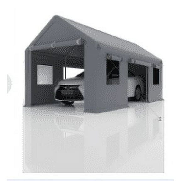 Accreate Durable 12x20 Ft Portable Garage - Steel Frame with 180G Side Walls, Front & Rear Doors for Versatile Storage