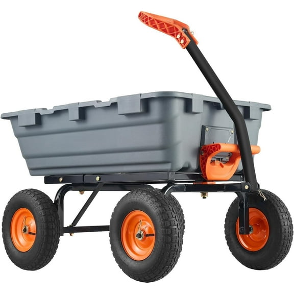 Accreate Durable 900 lbs Garden Dump Truck with Quick Release Mechanism, Steel Frame & All-Terrain 10" Tires