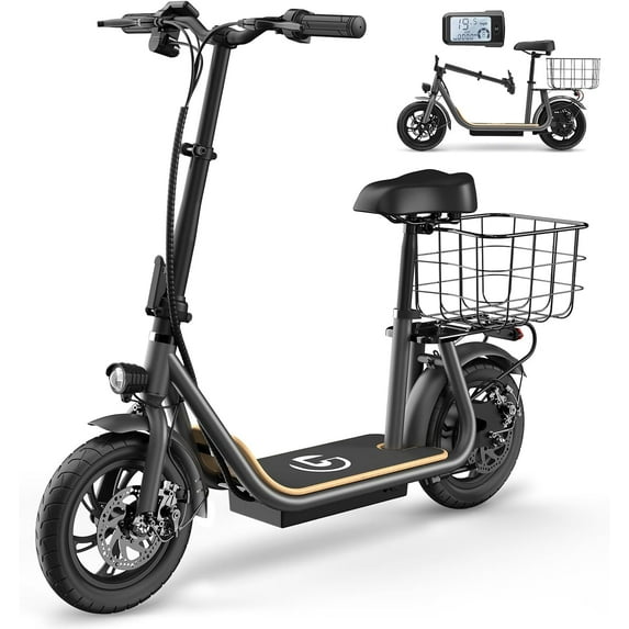 Accreate Electric Scooter for Adult, Foldable Commuter Scooter with 30KM Range& 20Mph/h Speed by 500W Motor, Black