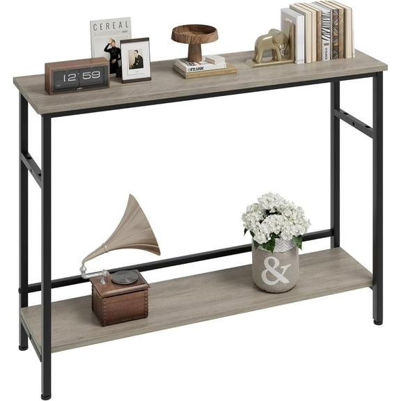 Accreate Entryway Console Table - 39.4” Rustic Sofa Table with Adjustable Shelf for Storage