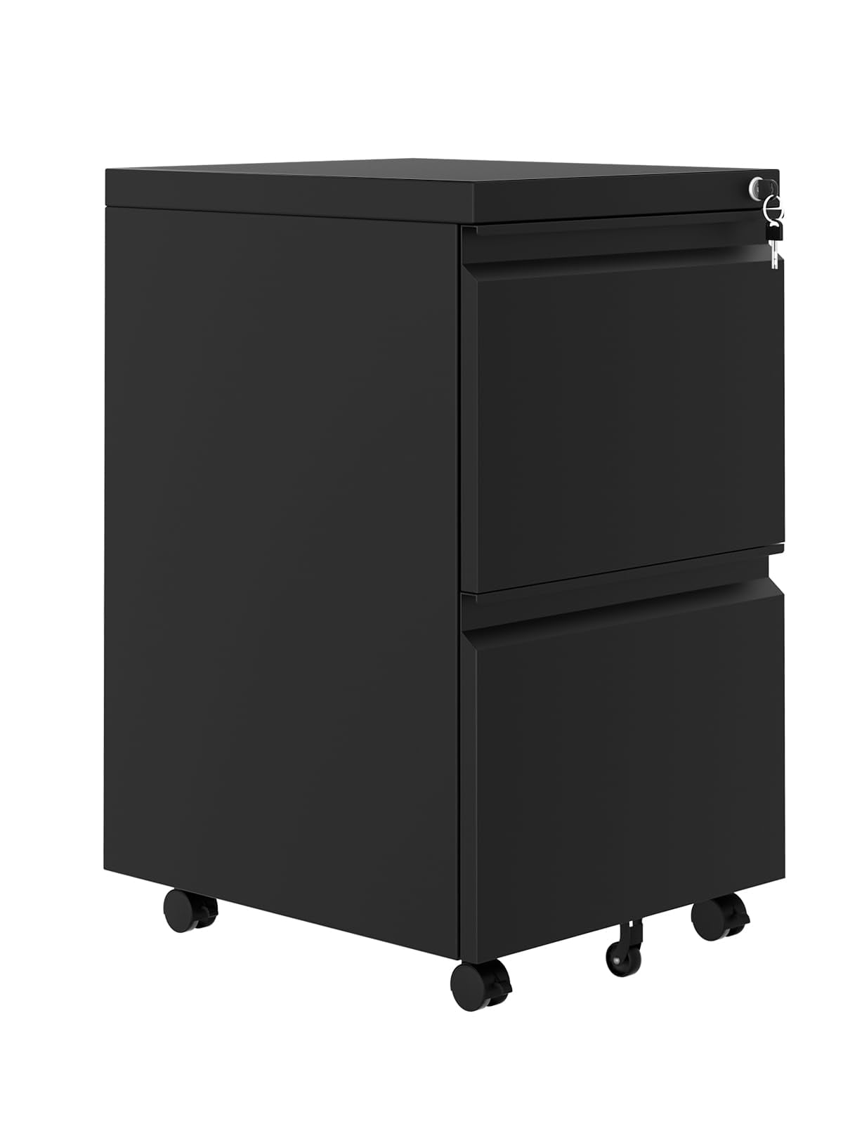Accreate File Cabinet 2-Drawer on Wheels w/Lock | Under Desk Metal Rolling | Legal/A4/Letter Storage for Home Office