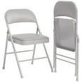 thumbnail image 1 of Accreate Folding Chairs, Portable Card Chair, Metal Frame, PU Soft Cushion for Dining, Living, Office, 1 of 8