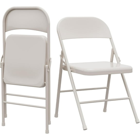 Accreate Folding Chairs Set, Portable Card Chair with All Metal for Dining, Living, Office