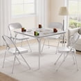 thumbnail image 1 of Accreate Folding Table and Chair Set of 5, 33.6 in Portable Square Folding Card Table and 4 Metal Chairs, 1 of 10