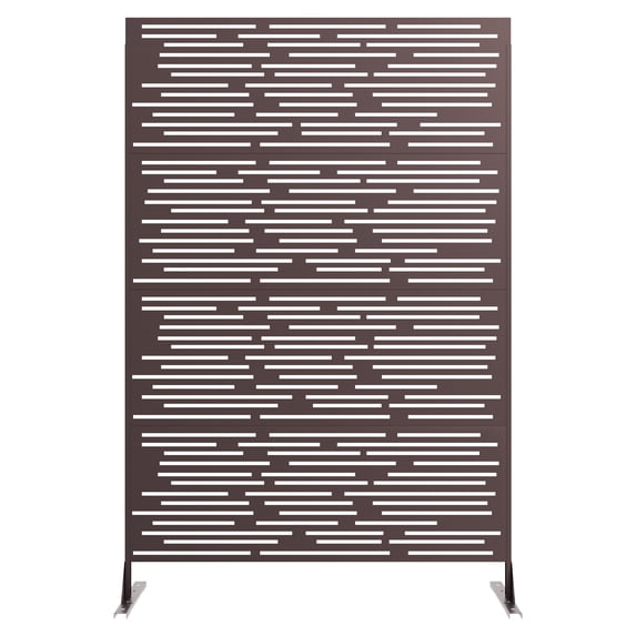 Accreate Freestanding Metal Privacy Screen Fence,Rustproof, Weather-Resistant, Easy Install,Modern Decorative Divider for Patio, Deck, Balcony, Garden, Indoor,Leaves