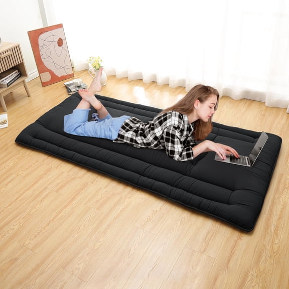 Accreate Futon Mattress, Foldable Sleeping Mattress, Roll Up Floor Bed Mattress for Easy Storage, Tatami Mat Japanese Floor Bed for Dorm Camping