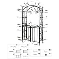 thumbnail image 1 of Accreate Garden Arch Arbor with Gate - Durable Metal Arch Trellis for Climbing Vines, Wedding Ceremony Decoration, Outdoor Garden Archway with Flourishes & Arrow Tips, Black, 1 of 7