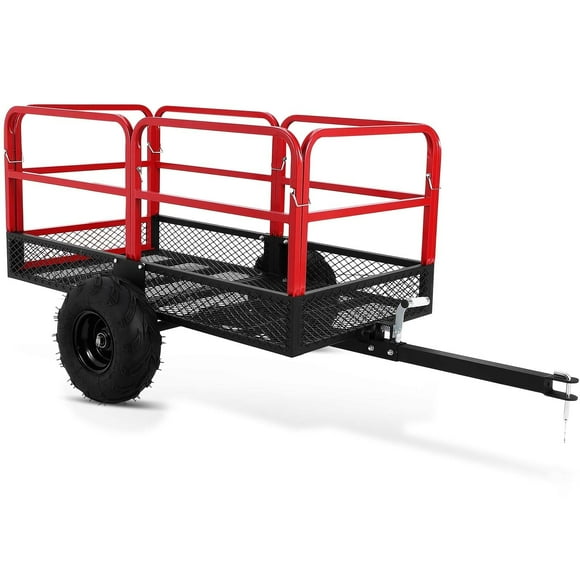 Accreate Garden Dump Cart, 1500 Lbs Capacity 22 Cubic Feet Heavy Duty Steel ATV Trailer Dump Cart, Pull Behind Yard Wagon Cart with 2 Wheels, Outdoor Lawn Mower Cart for Tractor, ATV, UTV