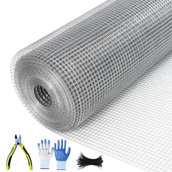 Accreate Hardware Cloth Chicken Wire Fence Galvanized Steel Mesh Rolled Fencing for Garden Supports Poultry Netting Cage Snake Fence Tree Guard