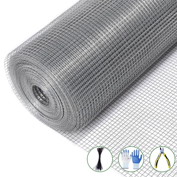Accreate Hardware Cloth Chicken Wire Fence Galvanized Steel Mesh Rolled Fencing for Garden Supports Poultry Netting Cage Snake Fence Tree Guard