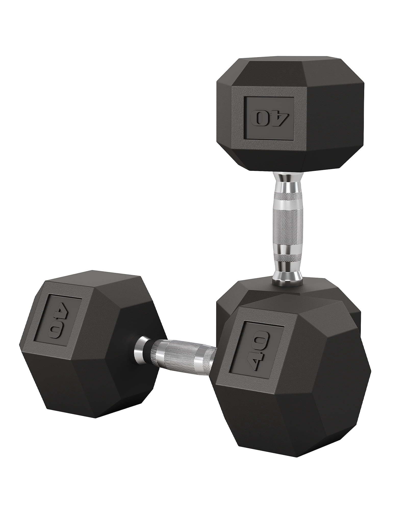 Accreate Hex Dumbbell Set, 40lb x 2 Adjustable Dumbbells Constructed With Cast Iron Core, Rubber Encased Exterior, And Textured Handles, Anti-Roll Hex Design Perfect For Home Gym Workouts