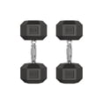 thumbnail image 1 of Accreate Hex Dumbbells Set of 2, 30LB Each – Cast Iron Core, Durable Rubber/PVC Coating, Non-Slip Handle, Anti-Roll, Home Gym Strength Training Hand Weights – Black, 1 of 8
