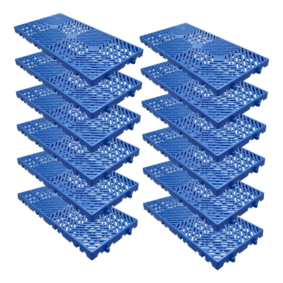 Accreate Interlocking Plastic Storage Pallets, 12 Pcs Heavy Duty Floor Pallets With Breathable Grids, Waterproof Construction And 2000 Lbs Capacity For Indoor And Outdoor Organization