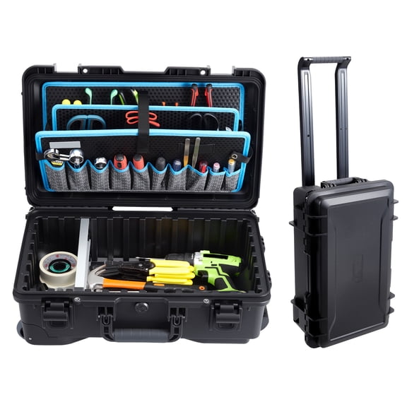 Accreate Jumbo 6600 Heavy-Duty Outdoor Tool Case with Removable Pocket Tool Boards - Large Portable Tool Organizer for Construction, Automotive, and DIY Projects