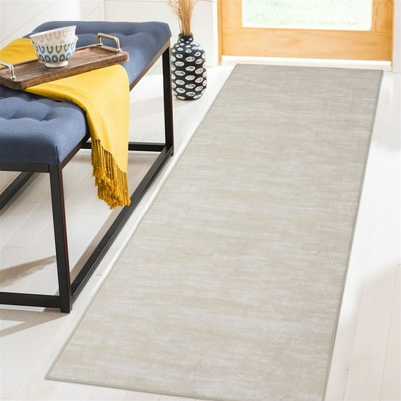 Accreate Kitchen Runner Rug Hallway Runners Solid Washable Rug Ultra-Thin Low Pile Entryway Runner Kitchen Rug Non-Slip Backing Laundry Long Rug for Living Room Bedroom Bedside Dining