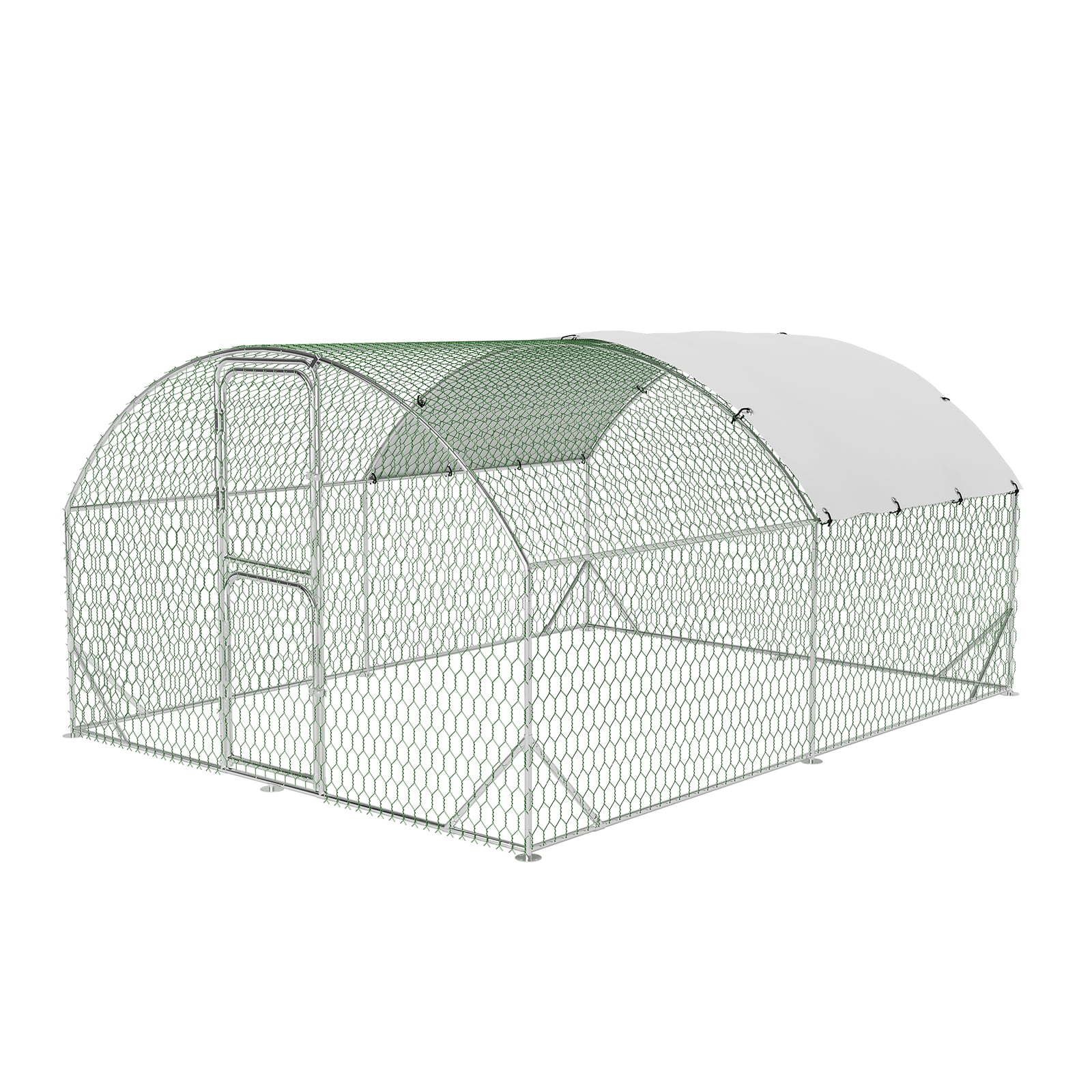 Accreate Large Metal Chicken Coop,Heavy Duty Walkin Chicken Run with Waterproof and Anti-Uv Cover,Chicken Pens Outdoor with Top for Ducks,Rabbits,Walk-in Poultry Cage for Yard,Farm