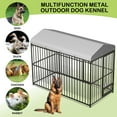 thumbnail image 1 of Accreate Large heavy duty shade outdoor Dog kennel with roof, heavy duty pet cage with security lock, UV protection and waterproof cover, suitable for garden backyard yard, RV, camping（8×4×6FT）, 1 of 10