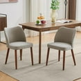 thumbnail image 1 of Accreate Linen Dining Chair Set of 2 Upholstered Fabric Dining Chair with Wood Legs, Wing Backrest, Wooden Kitchen Chairs with Thick Cushions, Leveling Feet for Dining Room, Living Room, 1 of 7
