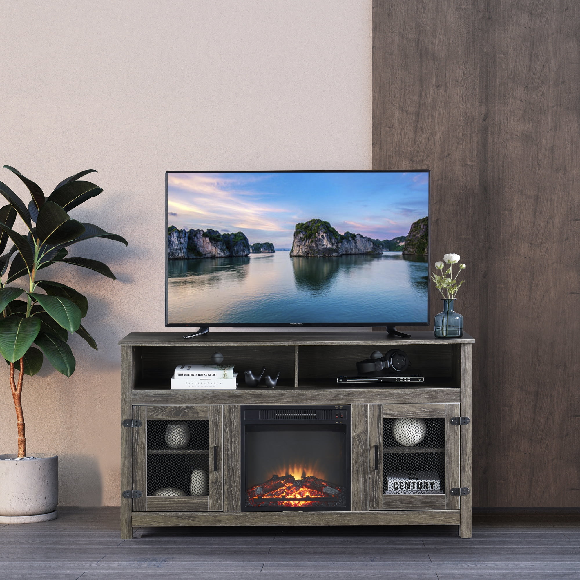 Accreate Modern Farmhouse TV Stand for Television Up To 65