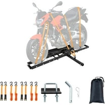 Accreate Motorcycle Hitch Carrier with Loading Ramp Holds 500LBS,Heavy Duty Steel Dirt Bike Hauler,Motorcycle Rack for Bicycle,Dirt Bike,Hitch Receiver