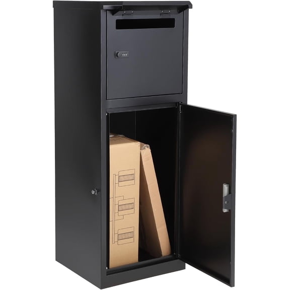 Accreate Outdoor Locking Package Delivery Box, Anti-Theft Waterproof Parcel Drop Box with Combination Lock, Steel Security Mailbox for Porch and Curbside, Easy Mount Installation