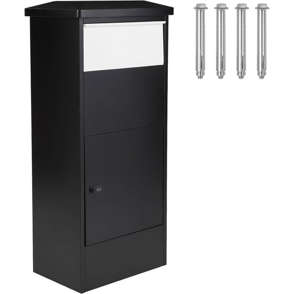 Accreate Outdoor Locking Package Delivery Box, Anti-Theft Waterproof Parcel Drop Box with Combination Lock, Steel Security Mailbox for Porch and Curbside, Easy Mount Installation