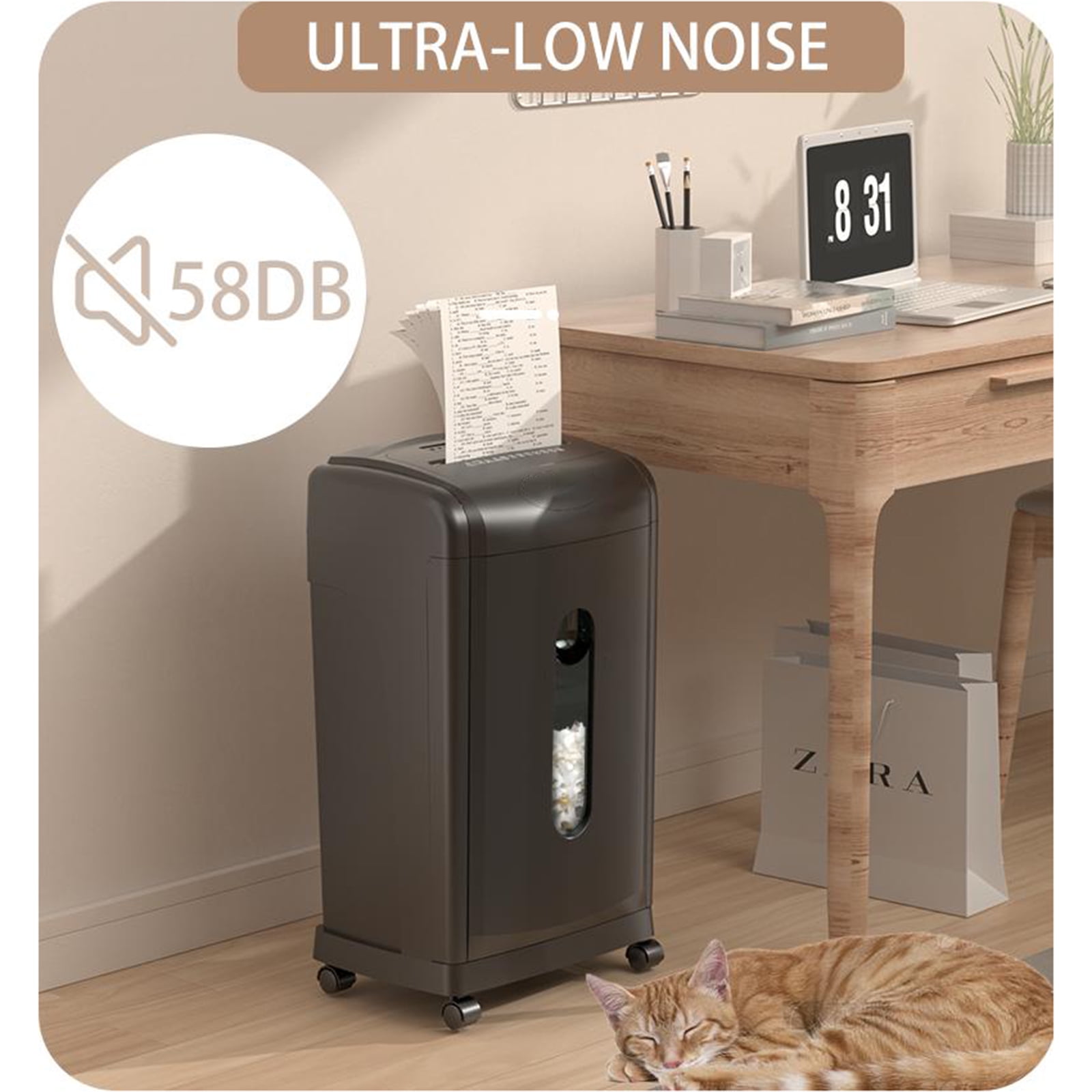 Accreate Paper Shredder with 7.9 Gallon Bin CrossCut Security Level