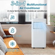 Accreate Portable Air Conditioner, 3-in-1 Air Conditioner Portable Dehumidifier Fan, Quiet Room AC, Sleep Mode, Remote Control, 24H Timer, 10,000 BTU AC Unit, Cools Up to 450 Sq ft