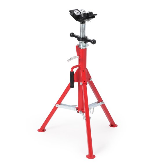 Accreate Portable v-Head Pipe Stand, Heavy Duty Steel Jack With Adjustable Height And 2500 Lbs Capacity For Welding And Cutting