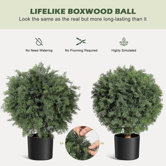 Accreate Premium UV-Resistant Fake Cedar Topiary Trees - Perfect for Porch, Garden & Front Door Decoration