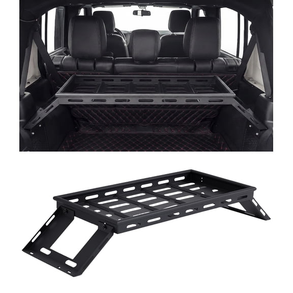 Accreate Rear Trunk Cargo Storage Rack for 2007-2018 Wrangler JK Unlimited 4 DR, 350LBS Heavy-Duty Carbon Steel Luggage Rack for Wrangler Camping Trip Gear, Easy to Install