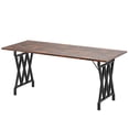 thumbnail image 1 of Accreate Rectangular Dining Table, 70.9-Inch Long Dining Table for 6 People, Farmhouse Rustic Kitchen Table with Heavy Duty Metal Legs for Dining Room, 1 of 8