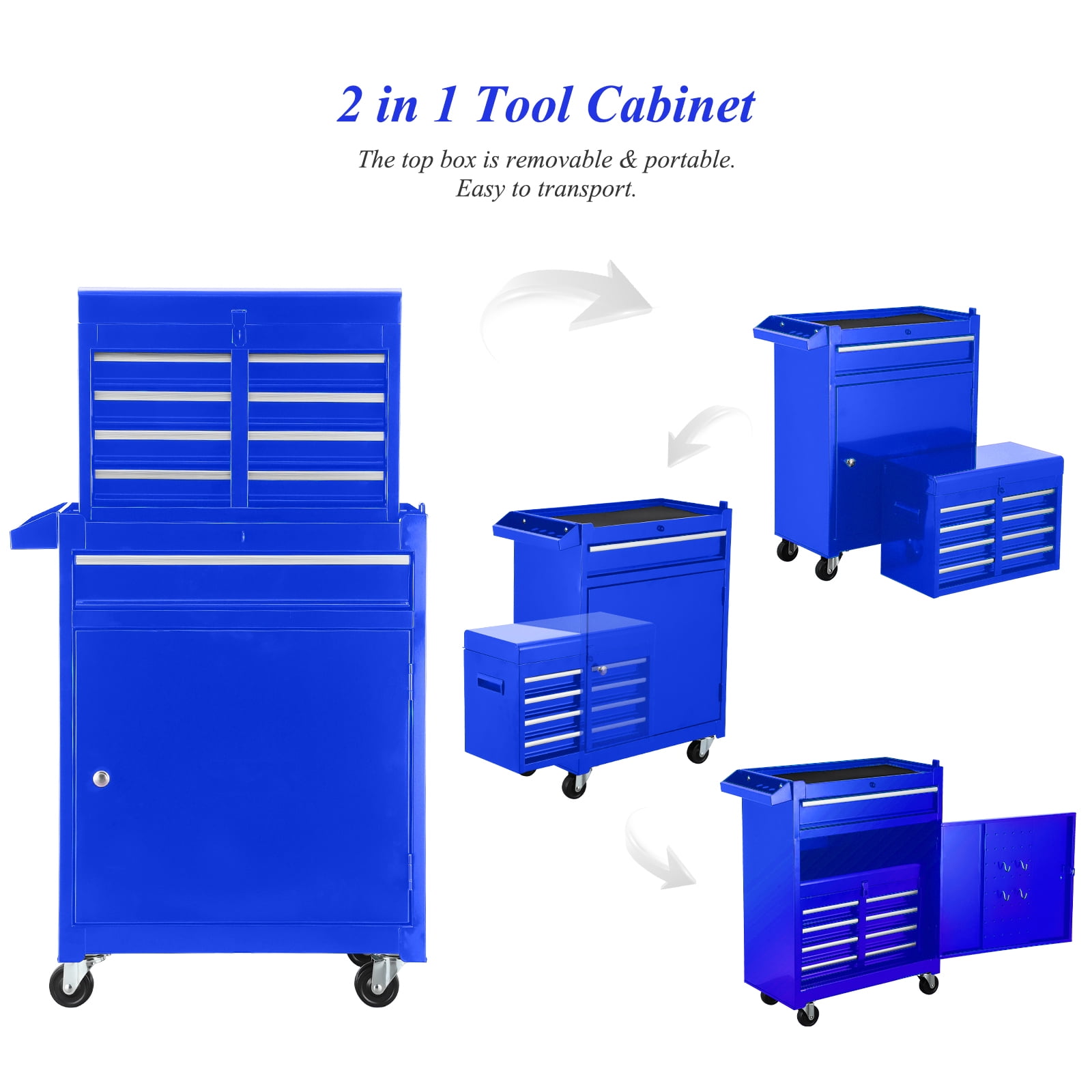 Accreate Removable 5-Drawer Tool Box with Base Cabinet - Adjustable ...